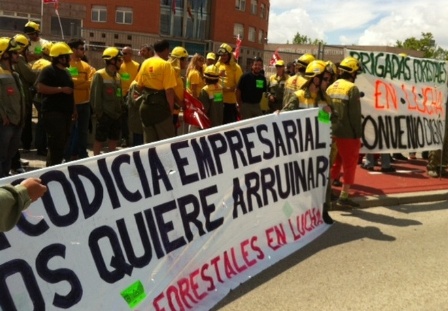 Los trabajadores de Brigadas Forestales piden que se respete su convenio