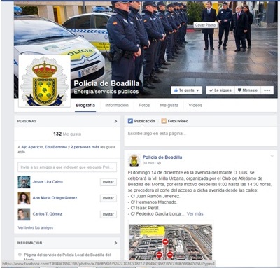 La Policía Local de Boadilla ya está en Facebook