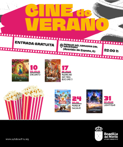 Cine de verano Boadilla julio 2023