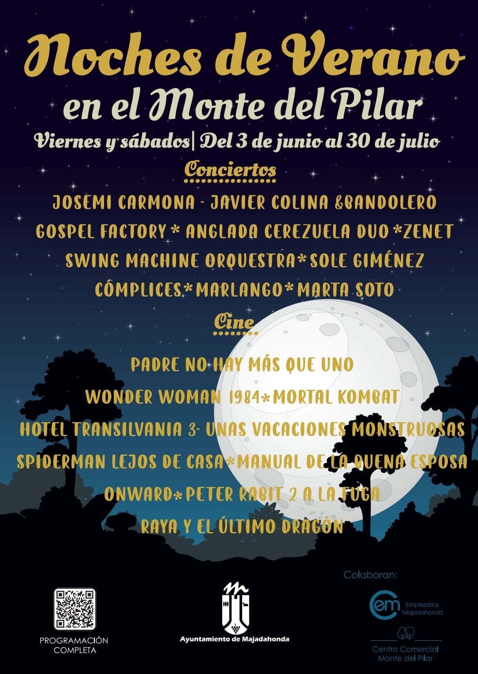 Noches de conciertos y cine este verano en el Monte del Pilar