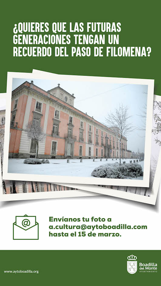 El Ayuntamiento de Boadilla pide a sus vecinos fotografías de Filomena para el Archivo Municipal