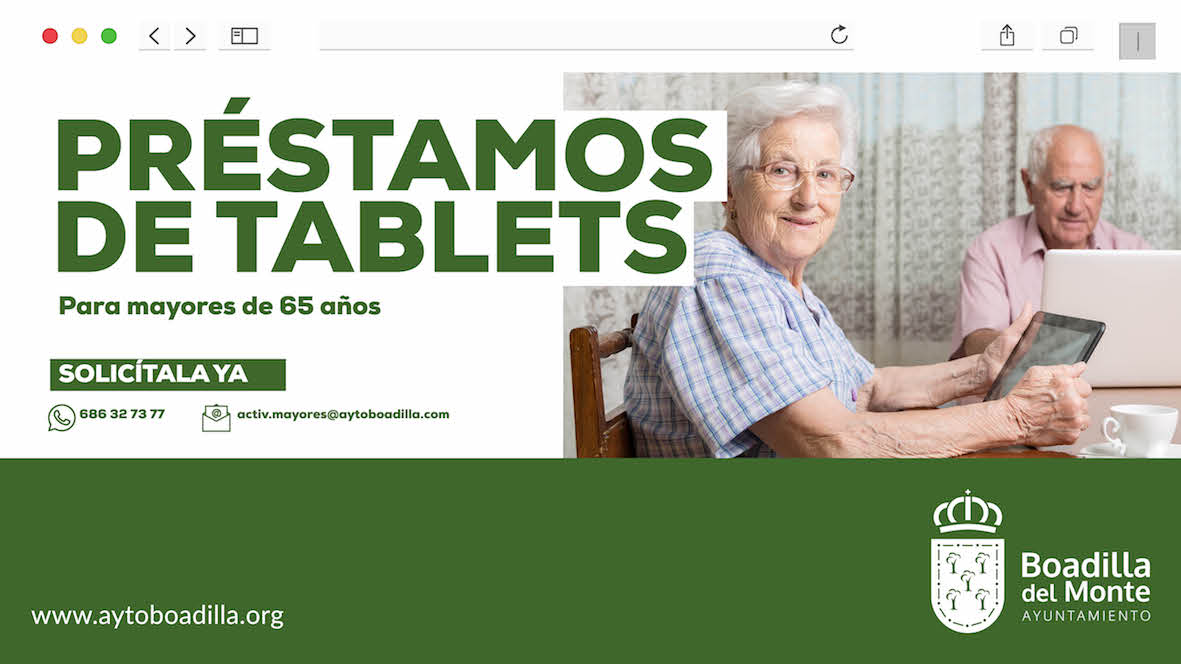 Servicio de préstamo de tablets para mayores en Boadilla