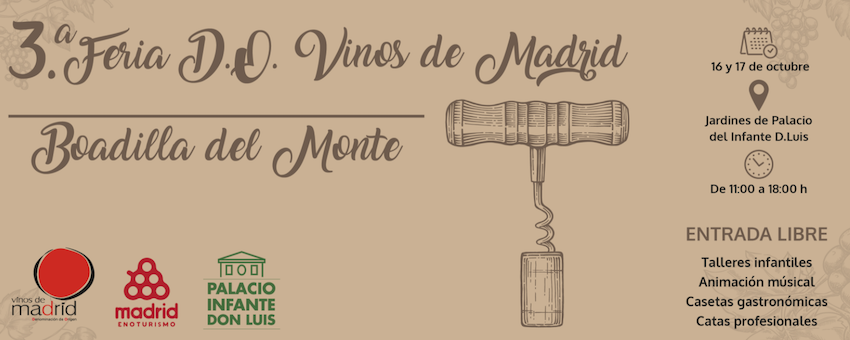 Prueba los mejores vinos de Madrid en el Palacio de Boadillla los día 16 y 17 de octubre