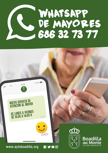 Nuevo servicio de atención a los mayores a través de WhatsApp en Boadilla